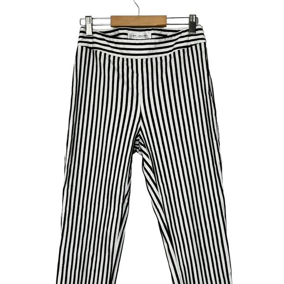 St. John Emma Striped Straight Leg Pants - Picture 4 of 12